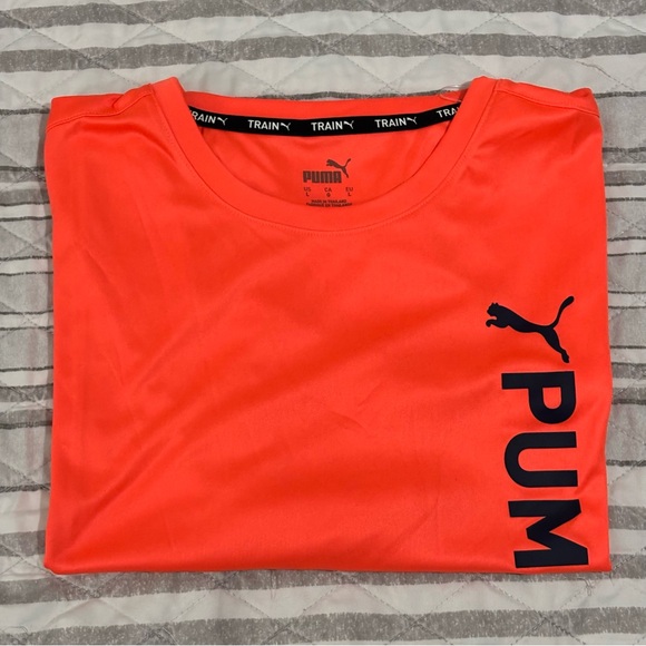 Puma Fit Poly Mens Drycell Short Sleeve Orange Tee - Picture 6 of 6